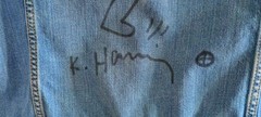 Keith Haring Ink Drawing Felt Tip On Original Denim Jacket NOT A PRINT