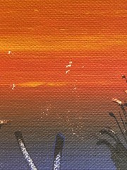 MCM Painting In Bamboo Style Frame By Ron 21” X 11”