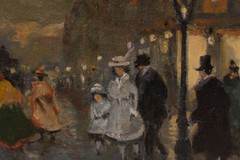 Antal Berkes (1874-1938): 1890s Street Scene Painting
