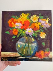Wildflowers Oil Painting Original Flowers Impasto Still Life Floral art 8×8