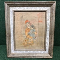 Edna Hibel Original Oil Painting On Board Signed Framed Mother and Child 1975