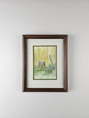 Vintage Original Signed Patricia Bardes Watercolor Painting 13.75×10.75 Framed