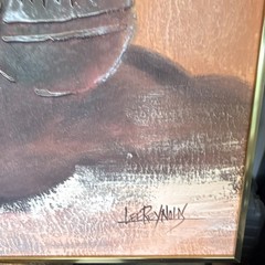 Lee Reynolds Signed Framed Large Canvas Still Life Pottery Vase & Bowls Painting
