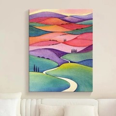 Minimalism Abstract Canvas Cliff Seascape Texture Wall Art Wabi-sabi Wall