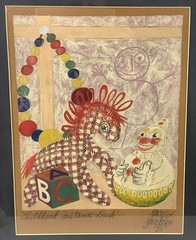 Framed Nursery Toys Painting ‚Childhood Instance – Dusk‘ by Jacque Jacobson ’50