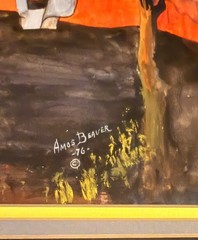 Vintage 1976 Amos Beaver Original Watercolor Painting Cheyenne Tribe Artist