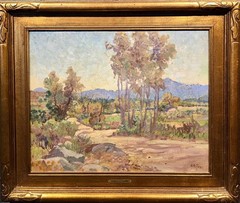 Charles Fries -Plein Air Landscape in Alpine near San Diego -1927 Oil painting