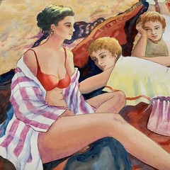 Watercolor Original Painting , Realistic Artwork 22X28 “Unforgettable Summer”