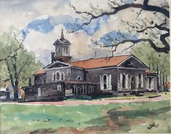 John J Dull (Philadelphia 1859-1949) Curtis Arboretum Signed Watercolor Painting