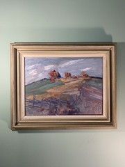 Erik Kullström (1904-1975) Oil Painting Swedish Expressionism MCM Landscape