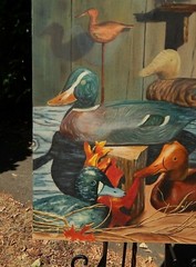 Duck Decoy Carvings, Original Oil Painting by Jean Tyzil. 22 x 30 Excellent Cond