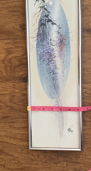 Framed Frank Gikiu Original Watercolor Artwork Signed 20 in by 6.5 in