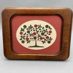 Tree of Life Apple 1999. Vtg Cross Stitch Framed No Glass 12 X 10 ½