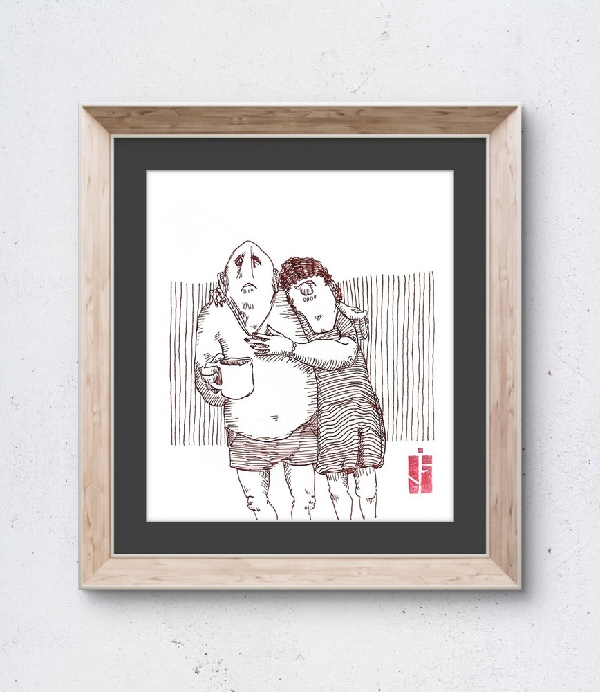Faris Art: Coffee Couple: Sketchbook: 7×7: Paper Unique Neo-Expressionism