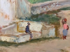 Georges Andre Klein (French 1901-1992) Portuguese Village with Church O/C Signed