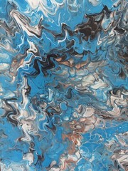 Original Acrylic Pour Painting Abstract Art signed canvas