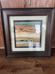 Frame in a Framed Nature painting 22” X 22” High Quality Art Piece Dark Wood Pic