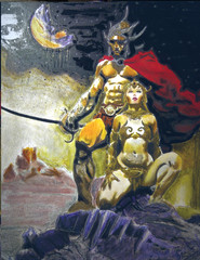 FRANK FRAZETTA REPRO FIGHTING MAN MASTERMIND MARS SIGNED! MINT! 11X17 SPLASH!
