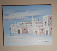 Southwest Pueblo Original Oil Painting On Canvas Signed K Mescal 20×24