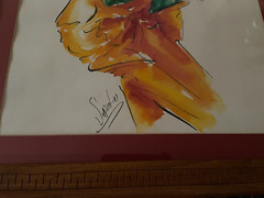 MICHAEL SMIROLDO Signed/Original WATERCOLOR Painting „Woman Jazz/Trumpet Player“