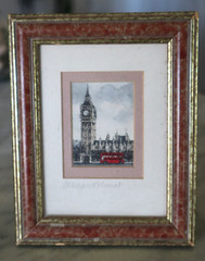 Mini Watercolor painting Elizabeth Tower Big Ben London by Deborah Rehmat