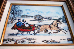 Hand Colored RARE Currier & Ives ARTINI ENGRAVING ‚THE ROAD WINTER‘ Framed 17.5″