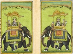 Indian Miniature Painting Of Emperor & Empress Riding Art On Paper 8×6.5 Inches