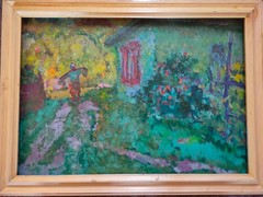 Painting. Near the house, for water. Oil on cardboard.