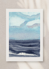ACEO/ ATC Ocean Surf Waves OOAK Original Art SaraClaireArt