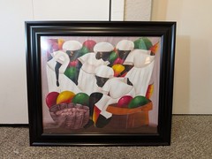 Original „Entre Frutas y Silencio“ Folk Art by L. Roussens (St Lucia). Signed.