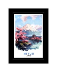 Mount Fuji Japan Travel Poster or Gallery Canvas Wrap Wall Art Home
