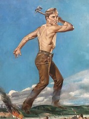 🔥 Amazing Vintage Hollywood Old Western KIRK DOUGLAS The BIG SKY Movie Painting