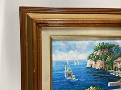 VTG Oil on Canvas Signed B Barrett Impressionist Coastal Landscape