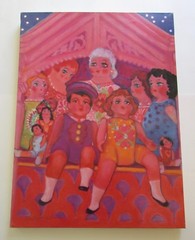 Signed Sara Eyestone Santa Fe Giclee Painting on Canvas Mexican Lupita Dolls