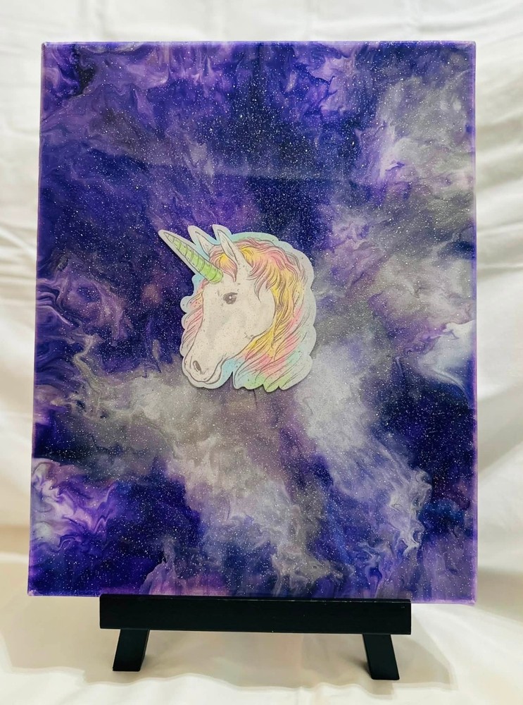 Purple Unicorn Acrylic Resin 11X14 Picture