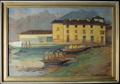 Hedwig WOLLNER-BEUK (1890-1956) Seelandschaft im Gebirge – Italien.