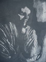 MYSTERY ETCHING, SIGNED, FIGURE FIGURAL AMERICAN ART, MID CENTURY MODERN PRINT