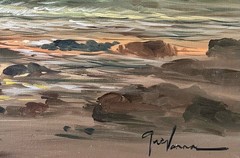 Seascape Coast Ocean Waves Seagull Soaring Oil Painting Canvas Signed 40” x 28”