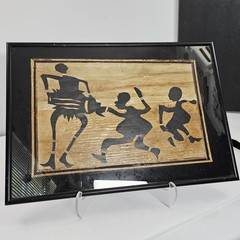 Vtg Dancing Women Handmade Wall Art African Tribal Painting on Papyrus ethnic