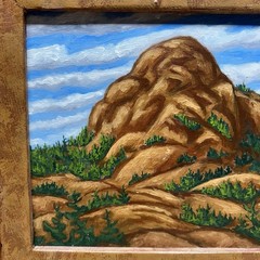 Rare 2006 R. Scott Baltz Oil On Board Painting Maine “The Desert Mountain”