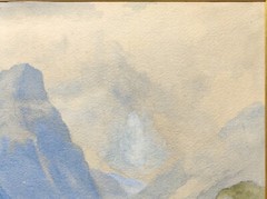 ATTRIB TO W. BARNETT „GLENCOE“ ANTIQUE HIGHLAND WATERCOLOUR PAINTING 44.5X61 CM.