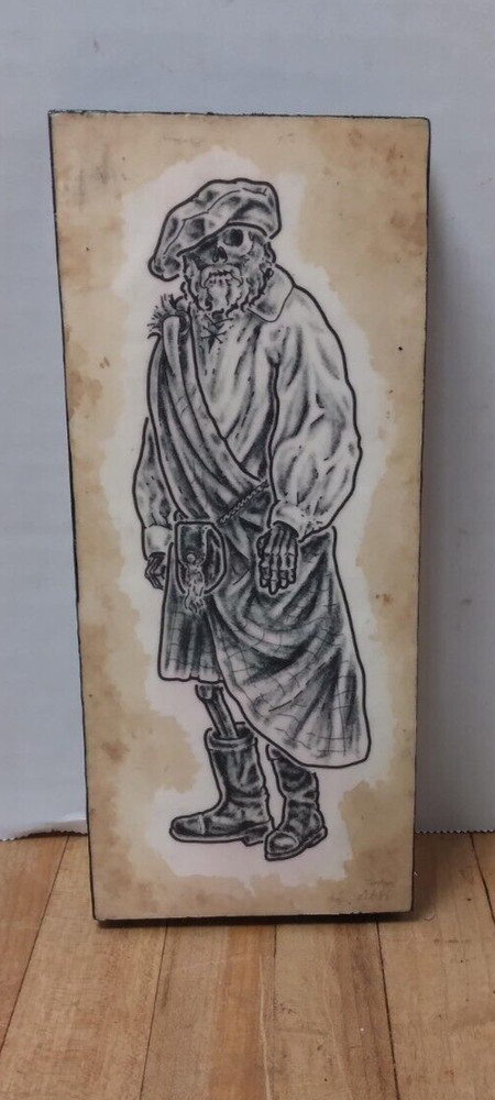 Custom Made 8 x 4 Vintage Style Skeletal/Zombie Ink Illustrations – Celtic/Scot