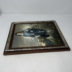 Vintage Framed Silk Portrait “The Blue Boy” No Glass.