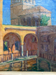 Oil Painting Undeutl. Sign. Circle Joseph Mader 1943 Architecture With Arches