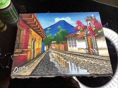 Vibrant Original Oil Painting – Antigua, Guatemala by Leo Osorio