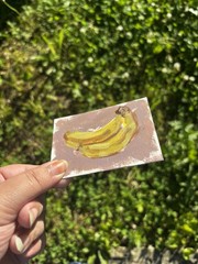 ACEO original small miniature still life Banana painting Fruit art unframed