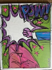 Vintage Comic Contemporary Pop Art Original Canvas Painting 11×14 Home Decor