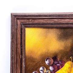 Vintage Oil Painting Framed Signed G. Frauke Fruit Motif 31x36cm