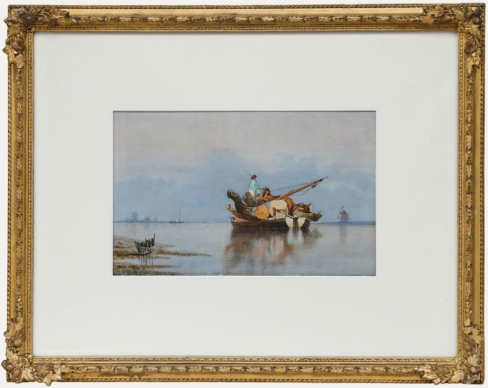William Harry Williamson (1820-1883) – 1865 Watercolour, The Logging Barge