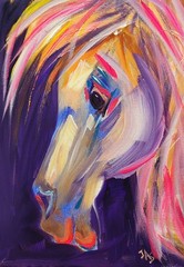 Original A 14 X 11 Abstract Expressionism Horse